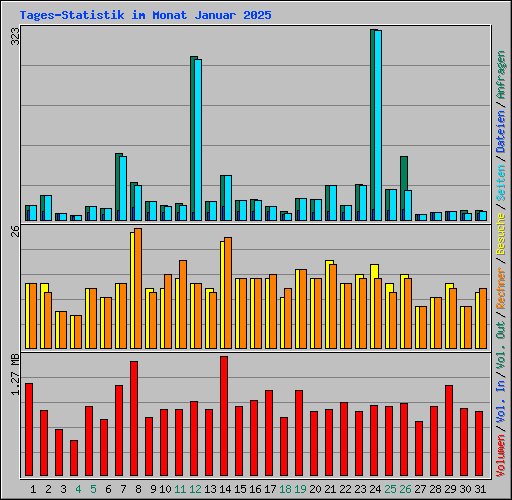 Tages-Statistik im Monat Januar 2025