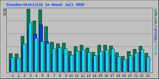 Stunden-Statistik im Monat Juli 2026