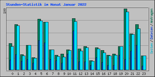 Stunden-Statistik im Monat Januar 2022