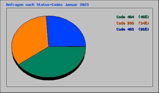 Anfragen nach Status-Codes Januar 2023
