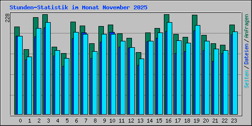 Stunden-Statistik im Monat November 2025